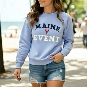 JCREW NWOT "Maine Event" sweatshirt | Blue Crewneck Embroidered Lobster